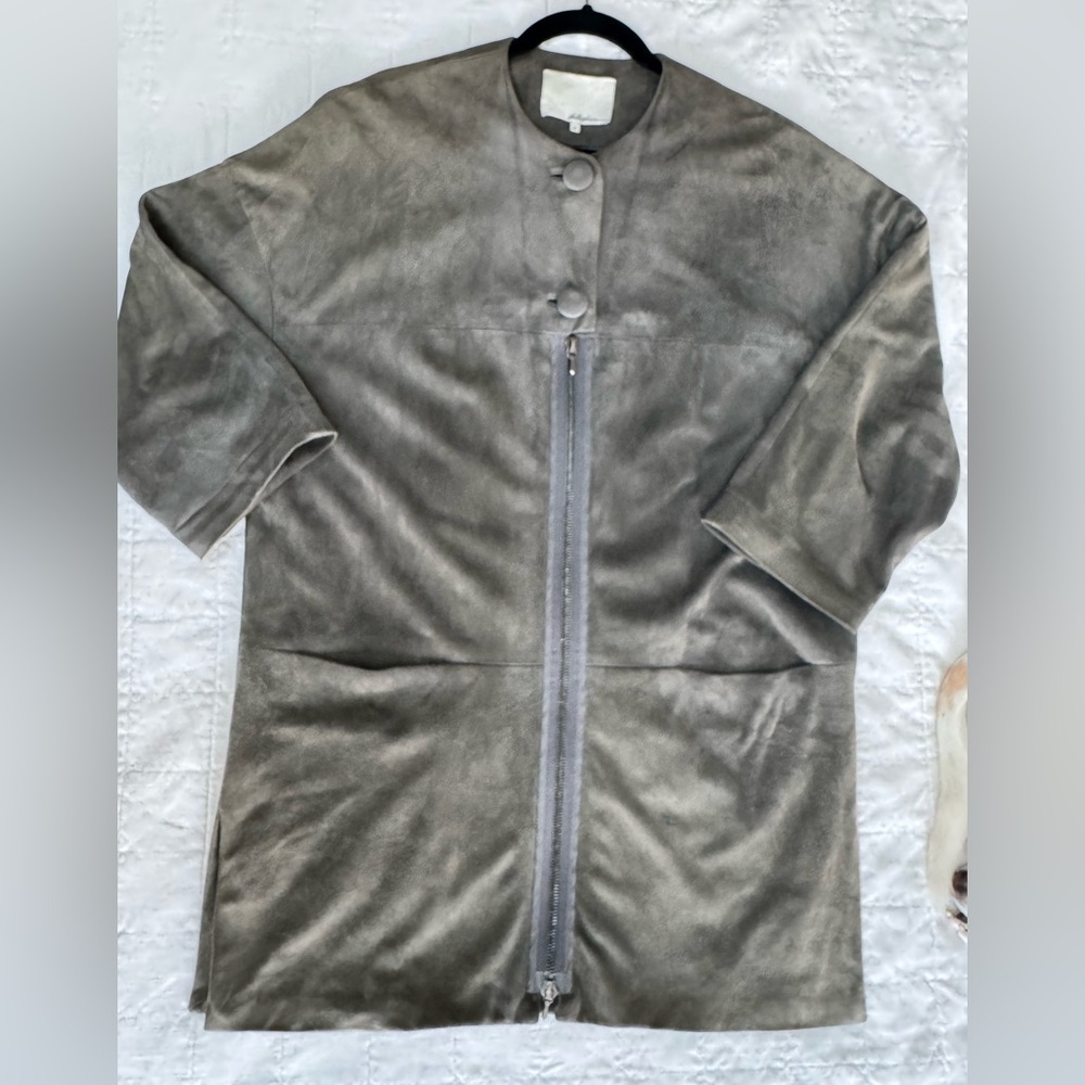 3.1 Phillip Lim Suede Coat with Silk Lining, Size 2